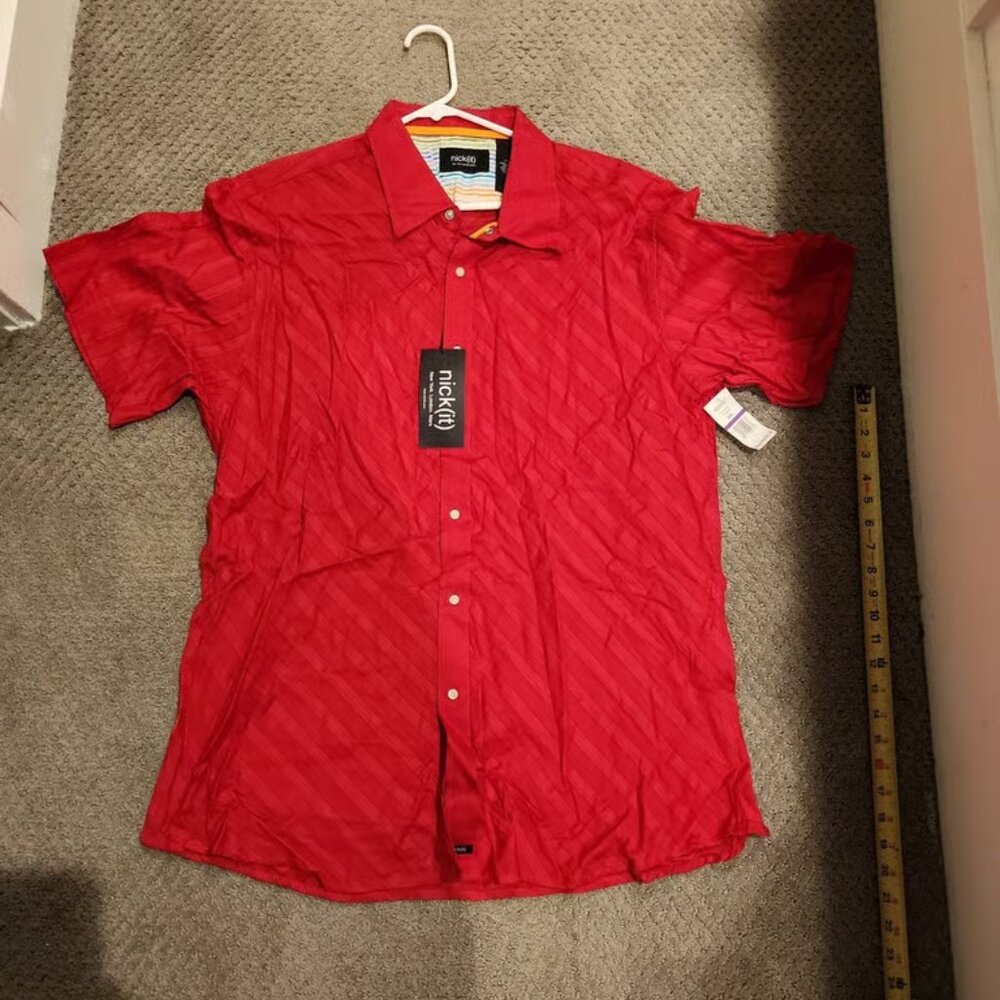 New with tags. NICK (IT)  mens button down shirt  $42 size XXL